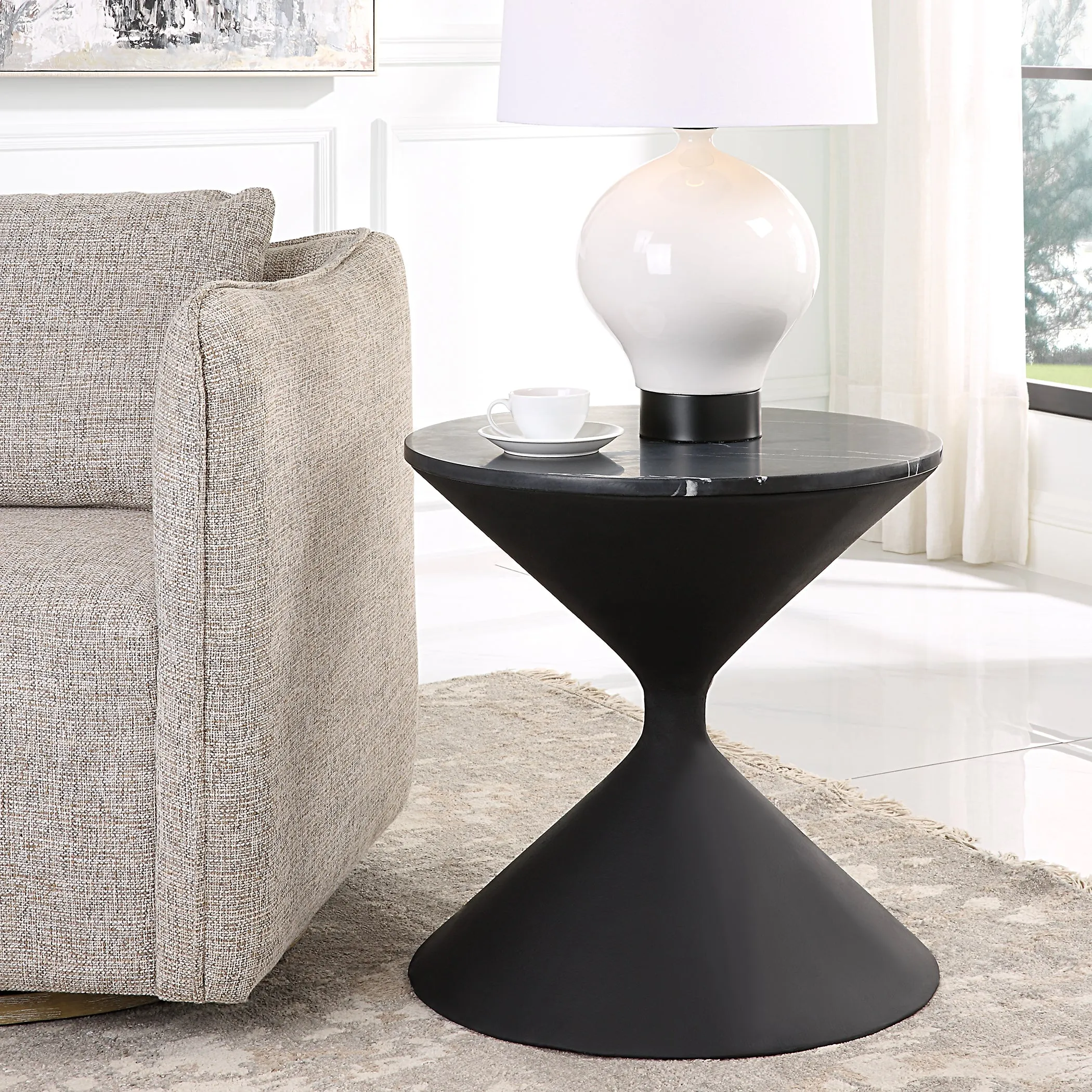 Uttermost Time's Up Hourglass Shaped Side Table