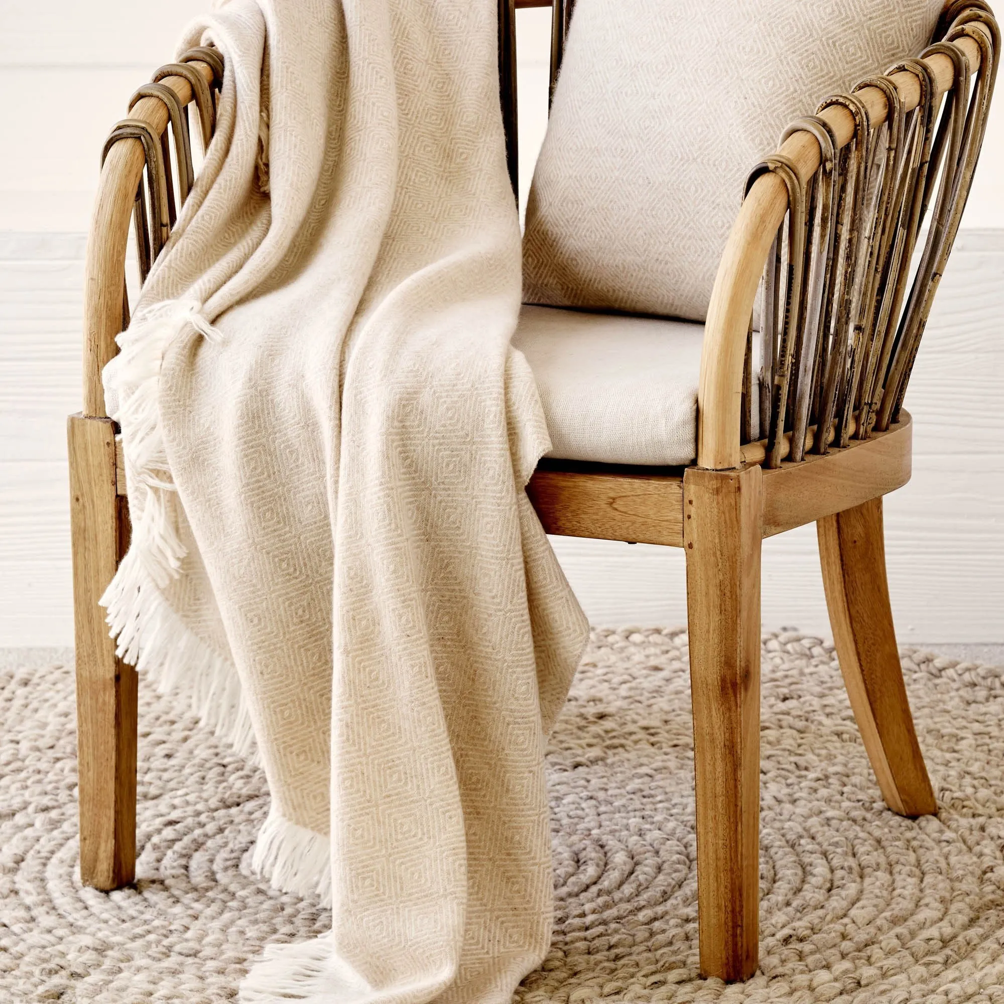 Uyuni Cashmere Blanket [Beige/Cream]