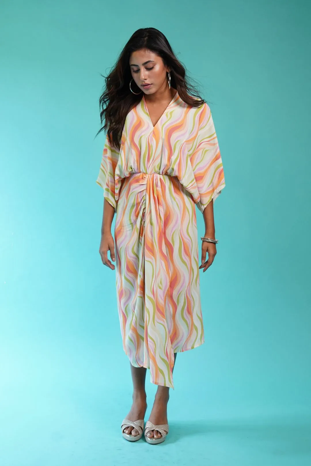 ‘V’ Neck Kaftan Dress/Zoe