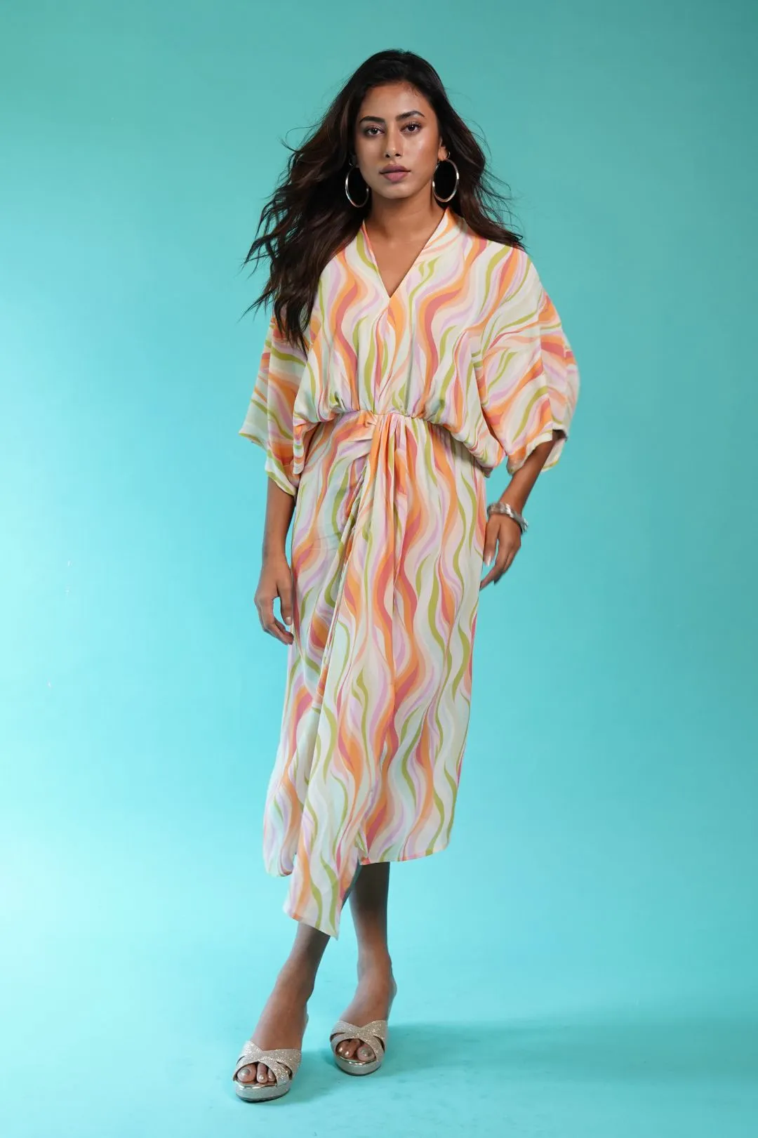 ‘V’ Neck Kaftan Dress/Zoe