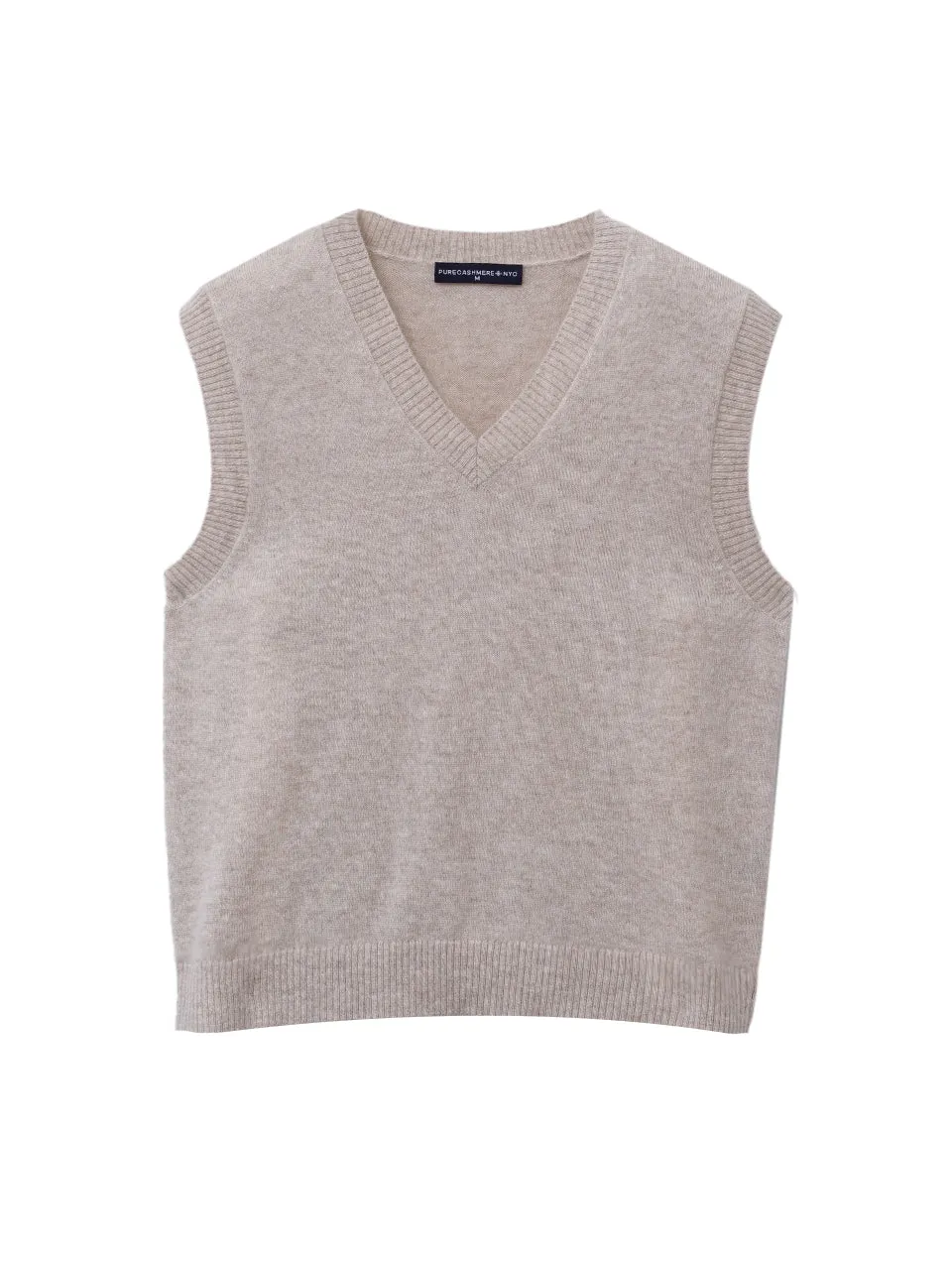 V Neck Vest_Oatmeal