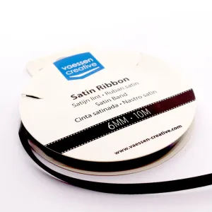 Vaessen Creative Satin Ribbon 6mmx10m Black