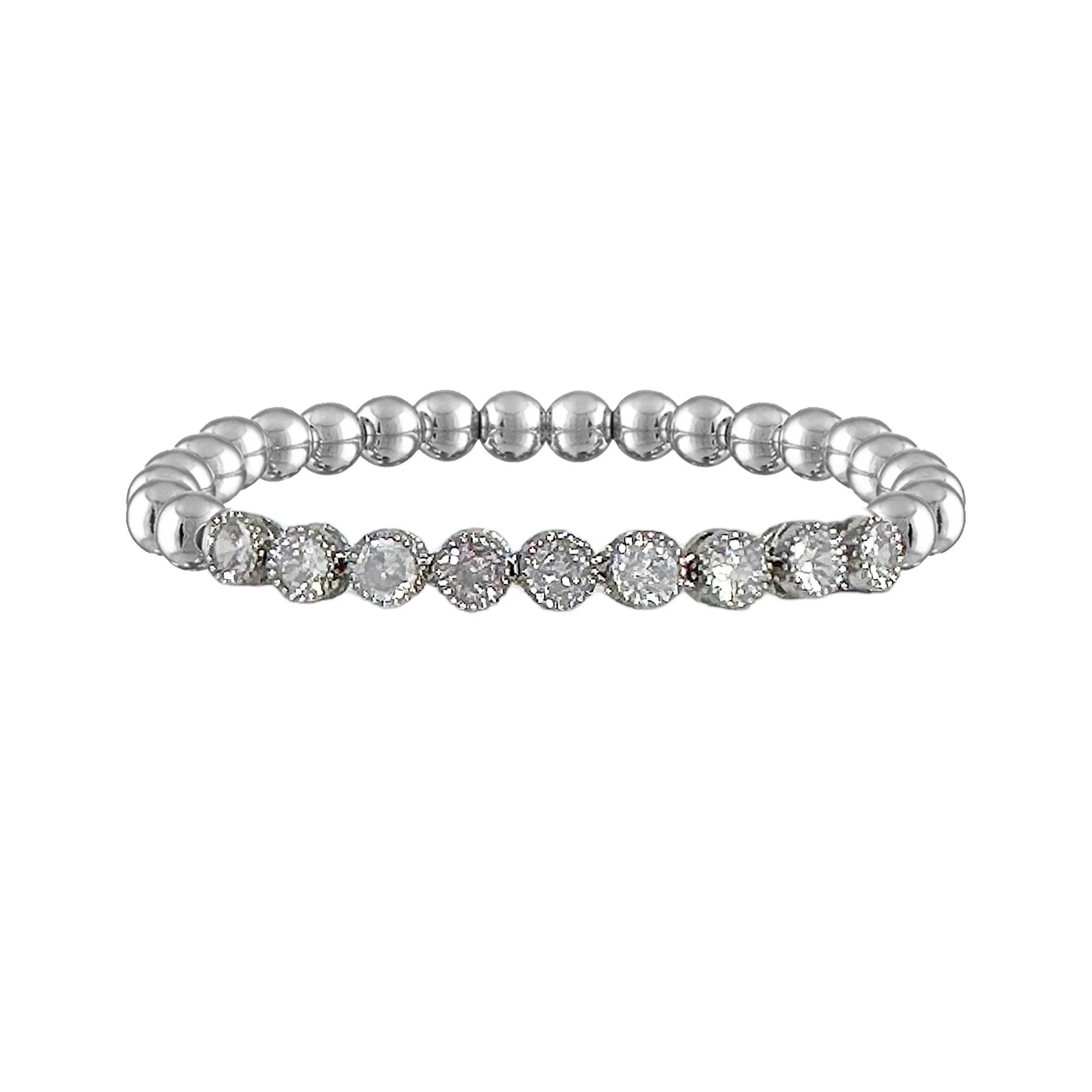 Val CZ Tennis Beaded Bracelet