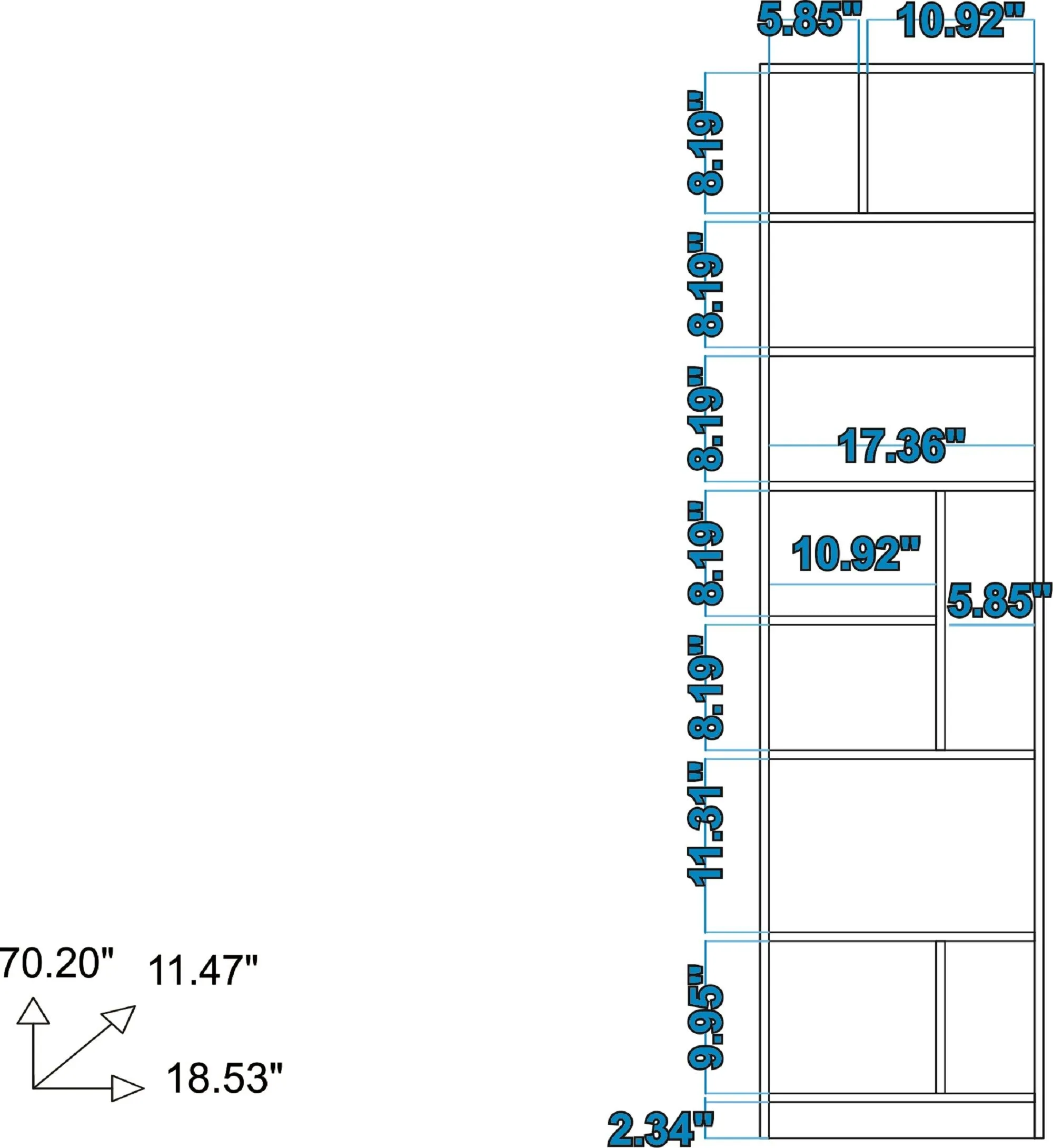 Valenca Bookcase 4.0 with 10 shelves in White