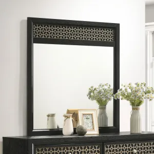 Valencia Dresser Mirror Light Brown and Black