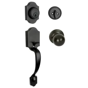 Valhala Matte Black Decorative Handleset with Ashland Knob