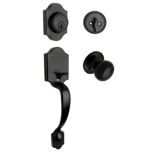 Valhala Matte Black Decorative Handleset with Bedford Knob