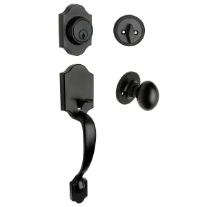 Valhala Matte Black Decorative Handleset with Somerset Knob