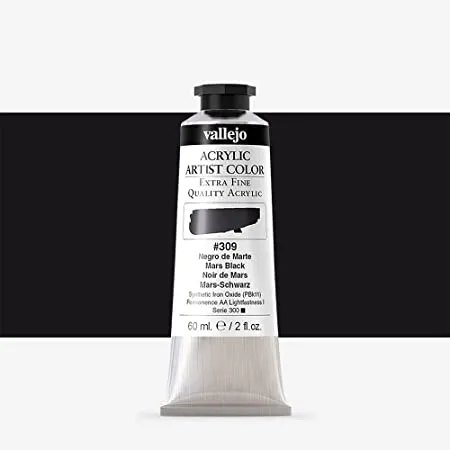 VALLEJO ACRYLIC ARTIST 309: 60 ML. MARS BLACK