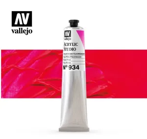 VALLEJO ACRYLIC STUDIO FLUORESCENT 34:58ML. FLUORESCENT RED PINK