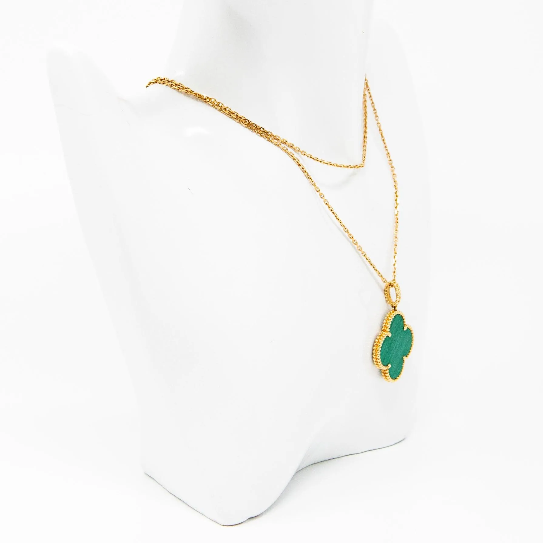 Van Cleef & Arpels 18k Malachite Magic Alhambra Necklace