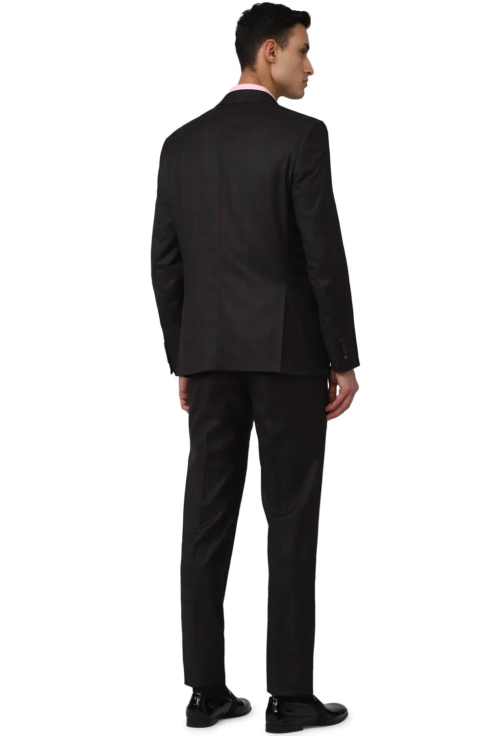 Van Heusen Men's Polyester Blend Three Piece Suit (VHSUWSLFA97172_Black