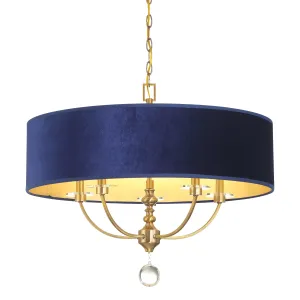 Van Noord 32" 5 Lights Pendant Light Blue Finish