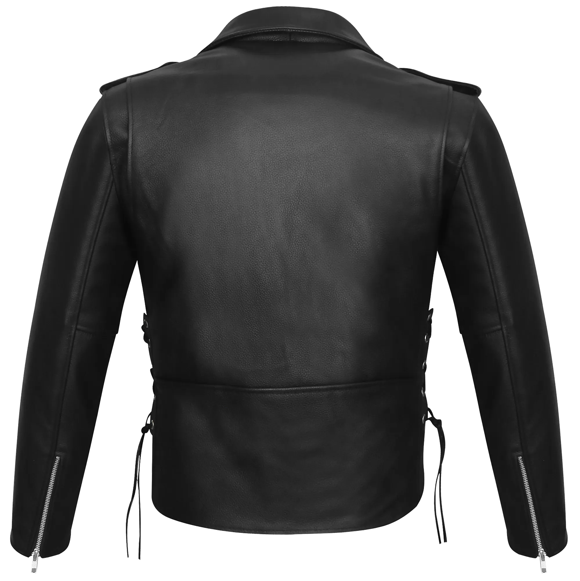 Vance Leather Men's Top Grain Leather Classic Motorcycle Jacket W/Lace Sides and Zip Out Liner