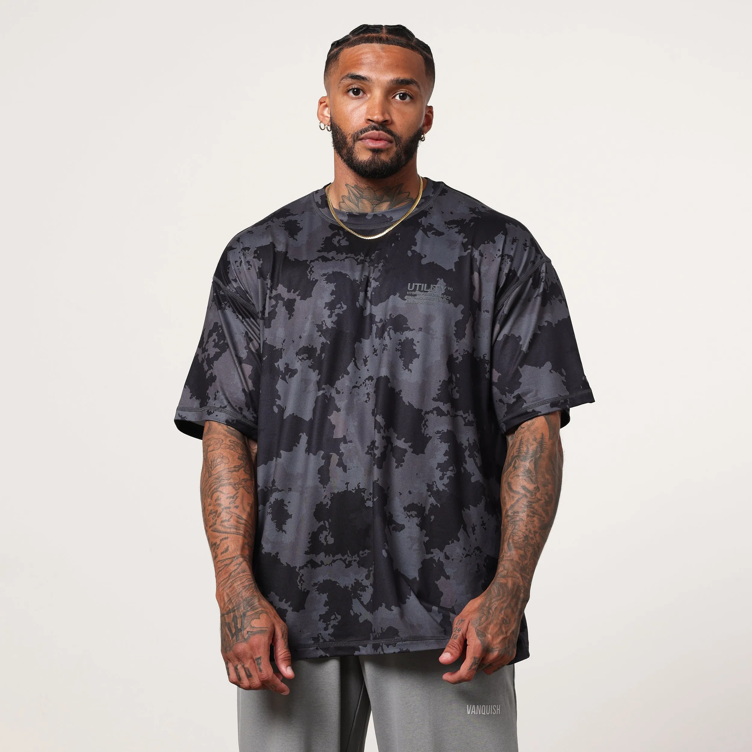 Vanquish Utility Black Camo Oversized T Shirt