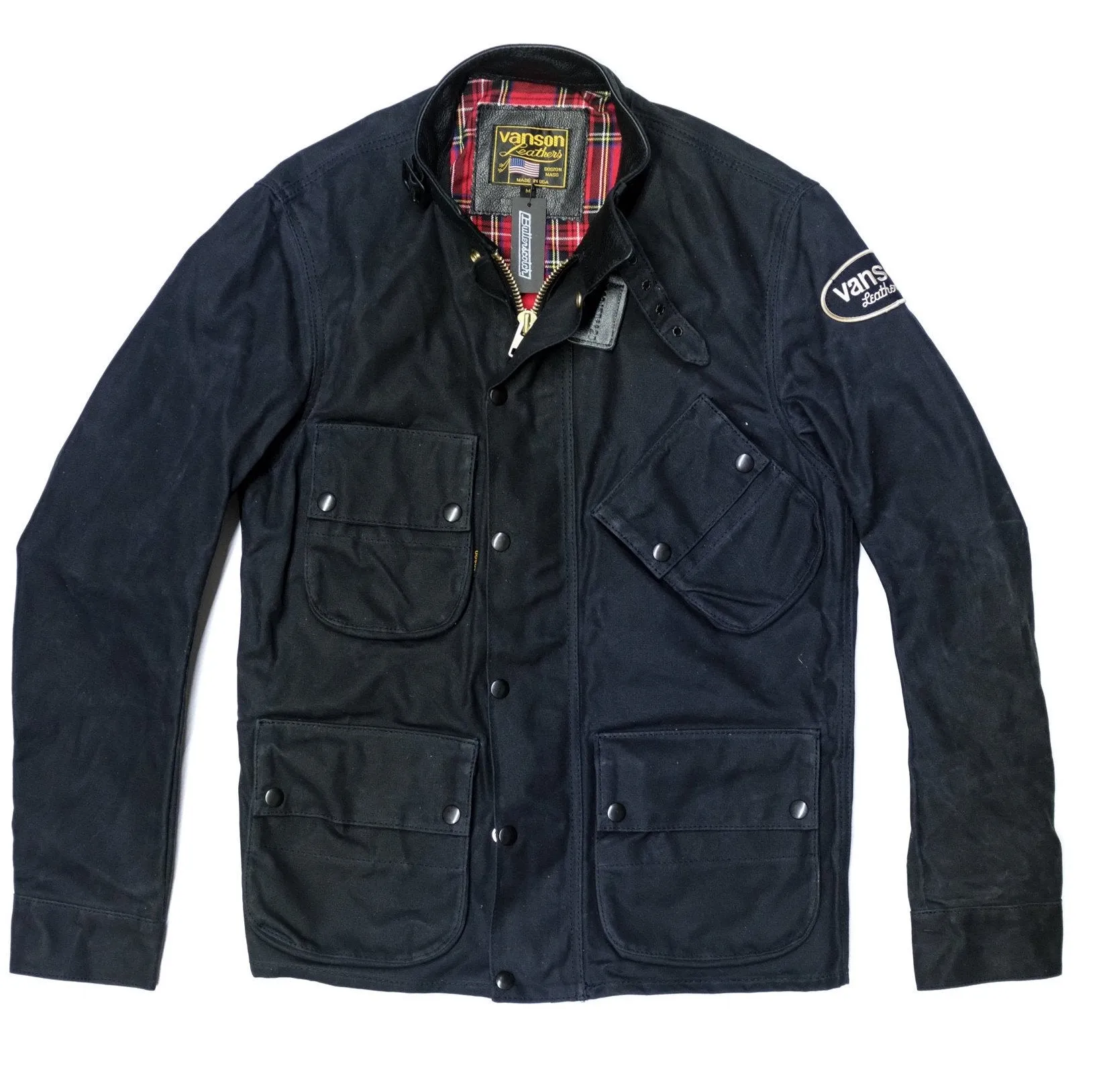 Vanson - Stormer Jacket - Black Waxed Canvas