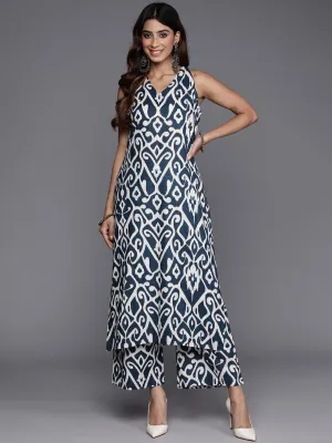 Varanga Ikat Printed Pure Cotton Kurta With Palazzos