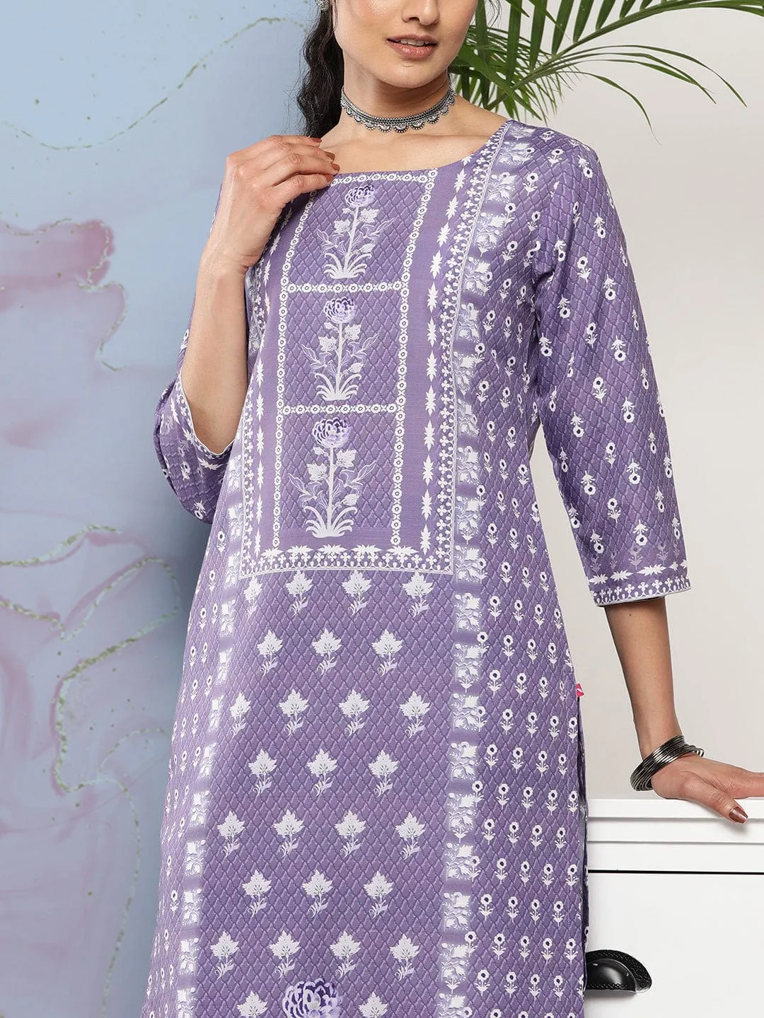 varanga women ethnic motifs printed kurta with trousers