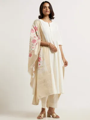 Vark Ivory Kurta, Palazzos & Dupatta Set