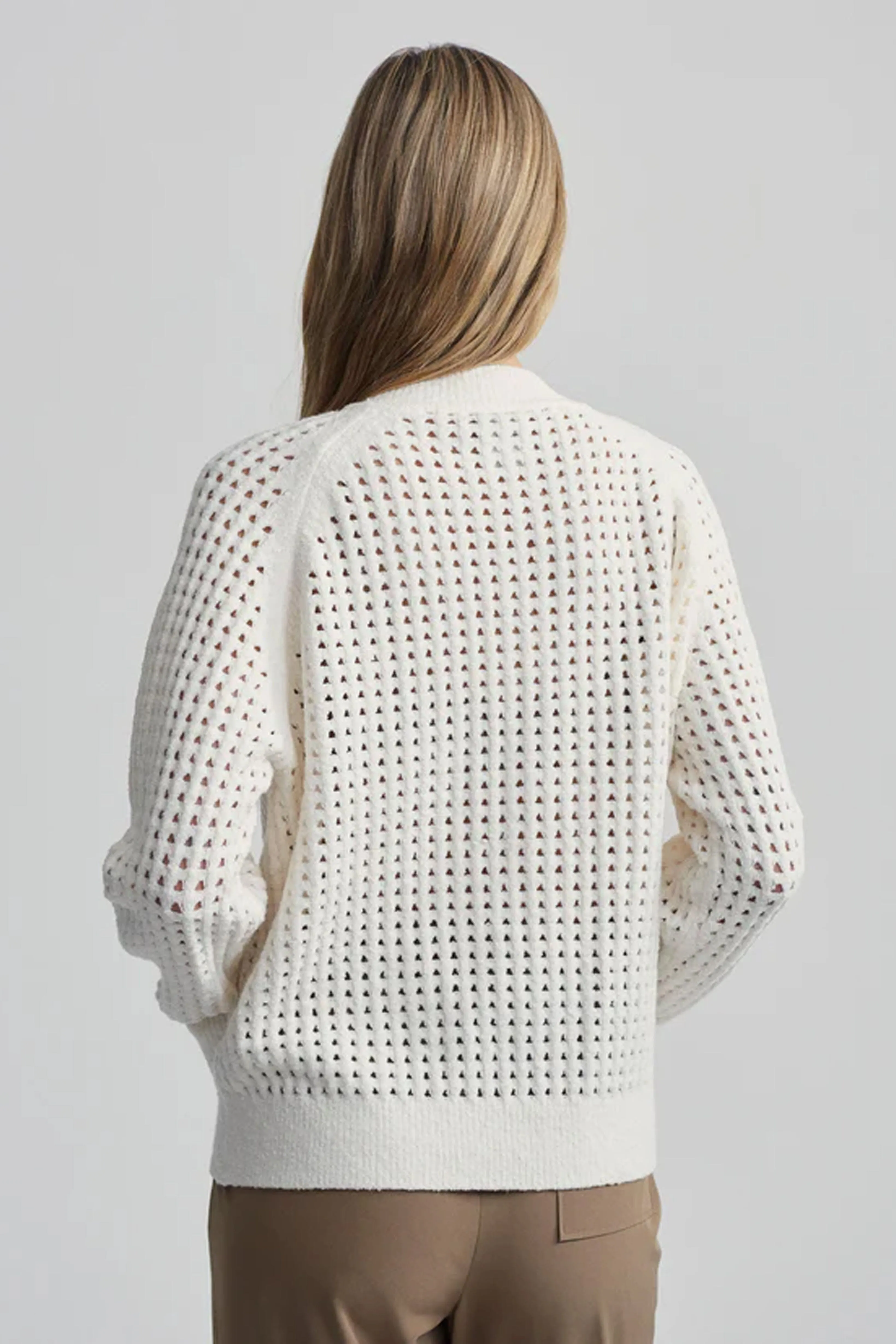 VARLEY | Marta Boucle Knit Jacket - Coconut Milk