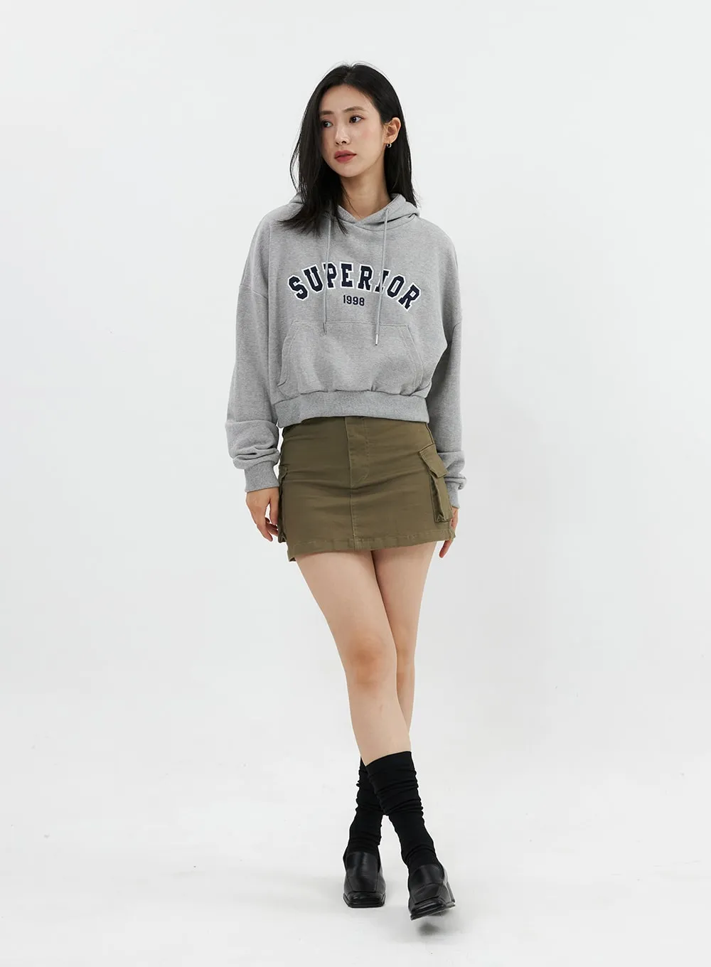 Varsity Cropped Hooded Sweatshirt OS326