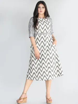 Vashti - Handwoven Cotton Silk Ikat Midi Dress - D418F1452