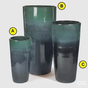 Vaso Glaze rotondo ceramica smaltata Waterproof EDG Enzo De Gasperi