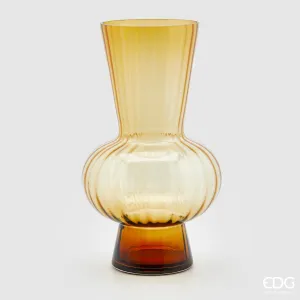 Vaso Vetro Righe con Sfera e Collo Alto - EDG Enzo De Gasperi