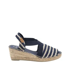 Vegan Cotton Wedge Espadrille with Stripes For Women - Breda-LP