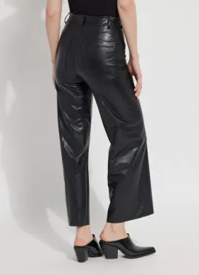 Vegan Leather Wide Leg (28" Inseam) | Black