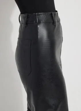 Vegan Leather Wide Leg (28" Inseam) | Black