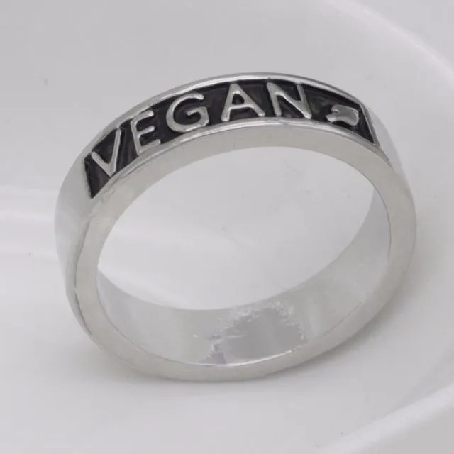 Vegan Stainless Steel Necklace & Ring in Silver, Gold and Rose Gold Tone, Great Gift!  Great MESSAGE!