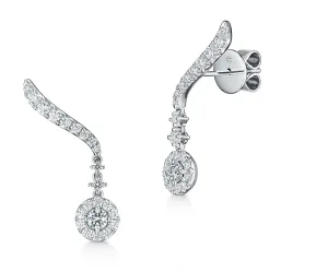 Vela 0.80-0.90Ct Diamond Drop Earrings in 18K White Gold