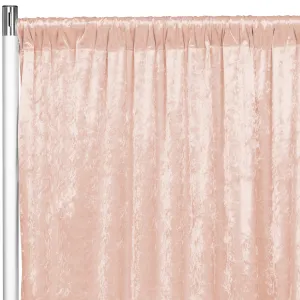 Velvet 12ft H x 52" W Drape/Backdrop Curtain Panel - Blush/Rose Gold