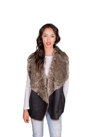 Velvet by Graham & Spencer Campbell Faux Fur Drape Vest