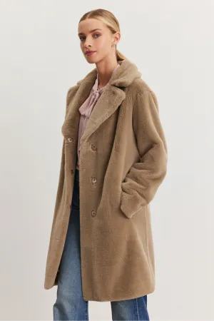 Velvet by Graham & Spencer Evalyn 05 Long Faux Fur Coat | Cafe