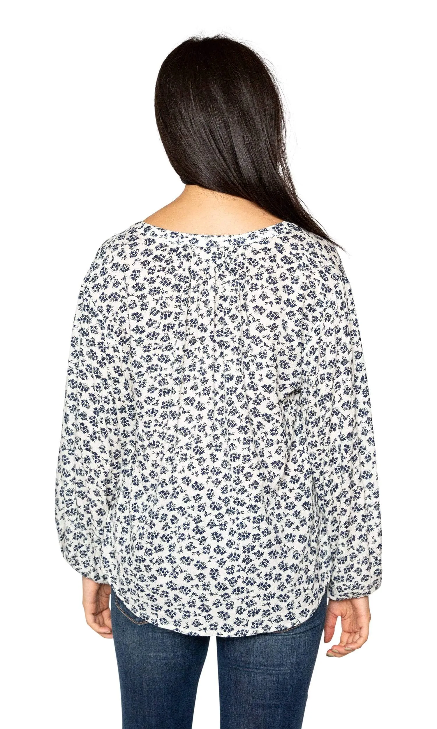 Velvet by Graham & Spencer Kissan Sheer Printed Gauze Button Up Top