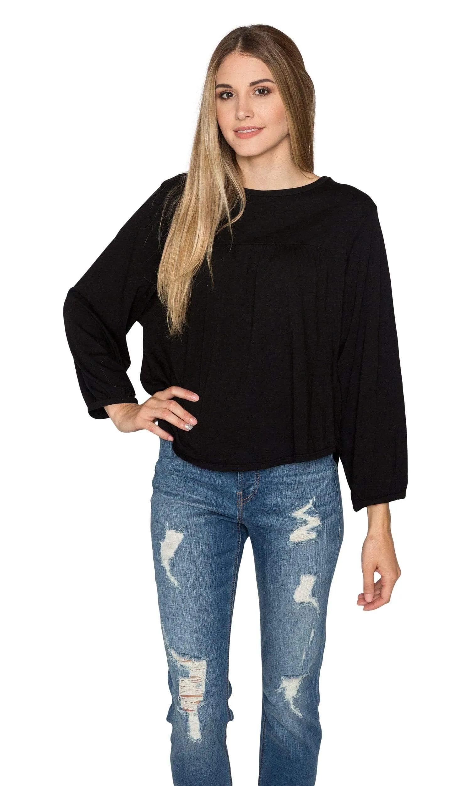 Velvet by Graham & Spencer Winnah Cotton Slub Peasant Top