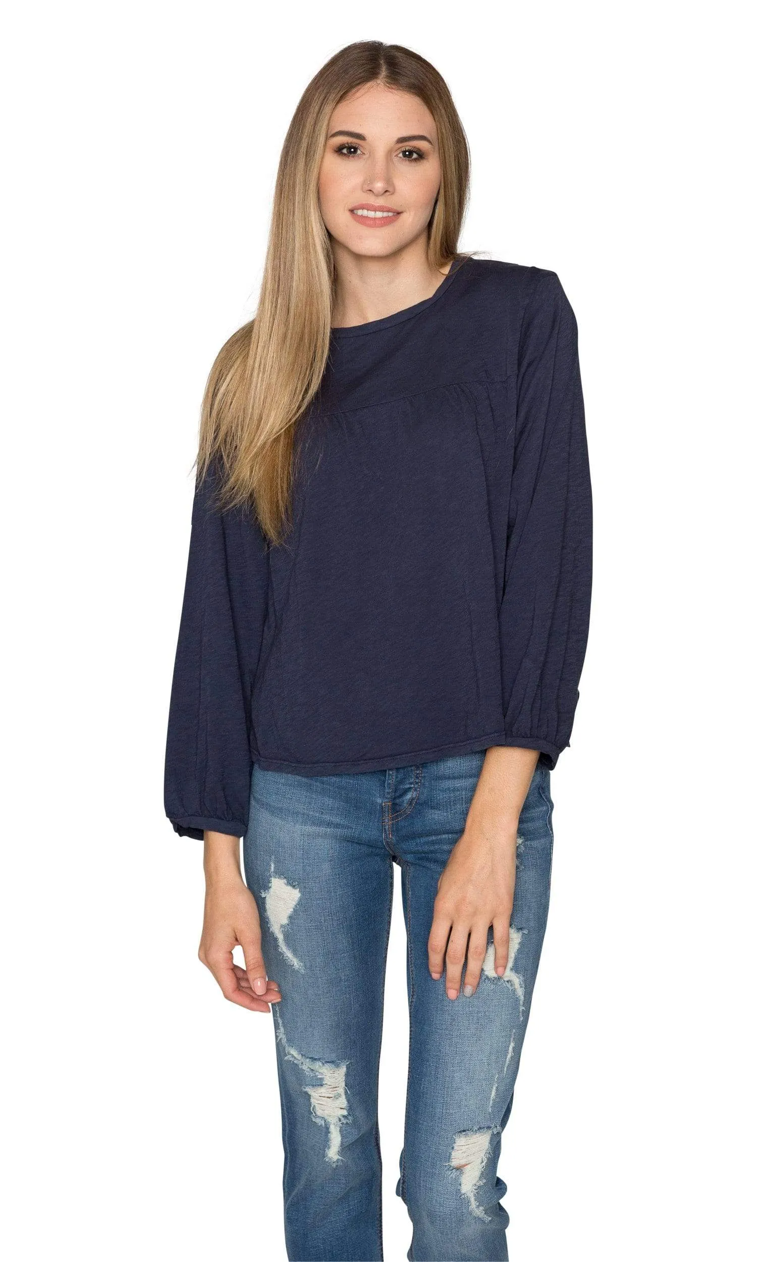 Velvet by Graham & Spencer Winnah Cotton Slub Peasant Top