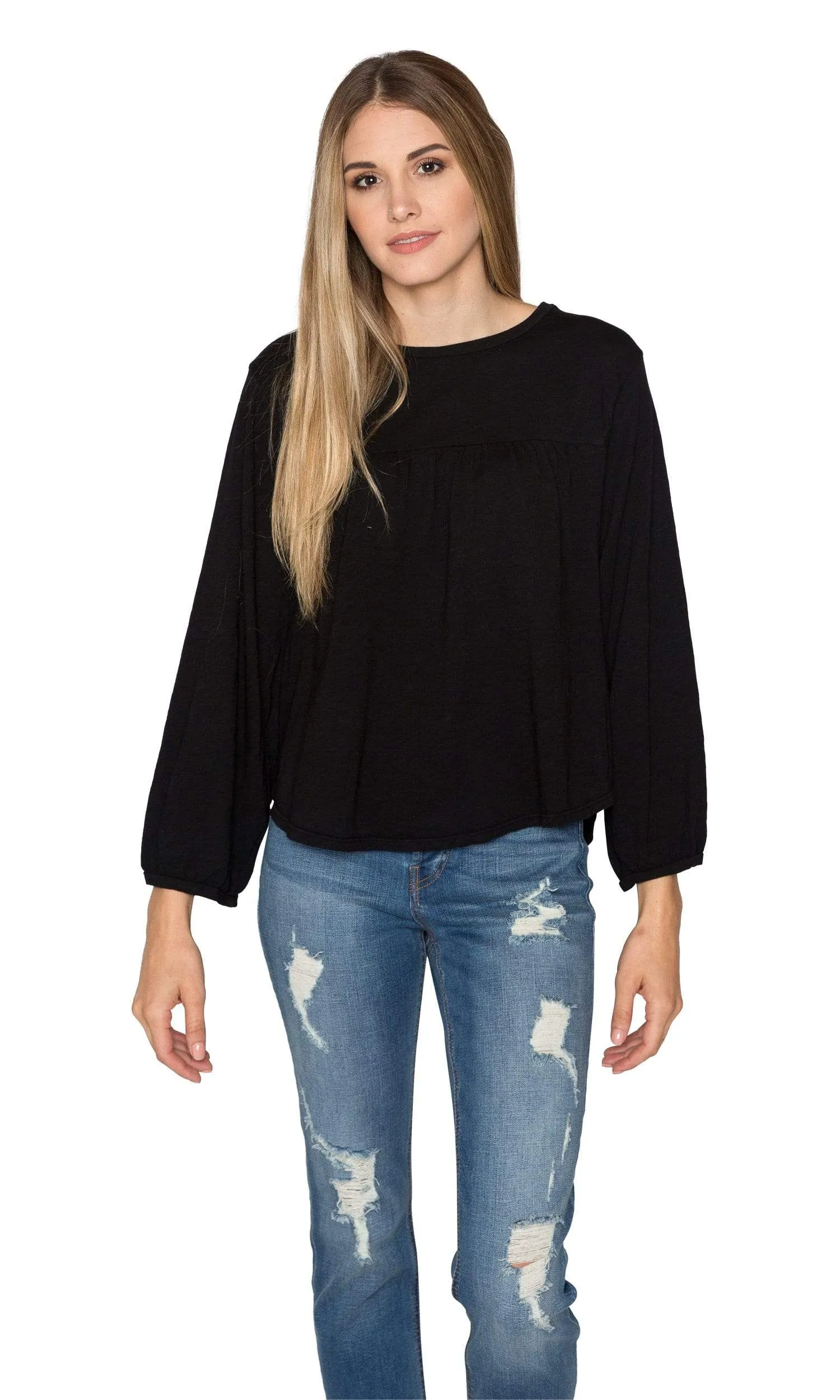 Velvet by Graham & Spencer Winnah Cotton Slub Peasant Top