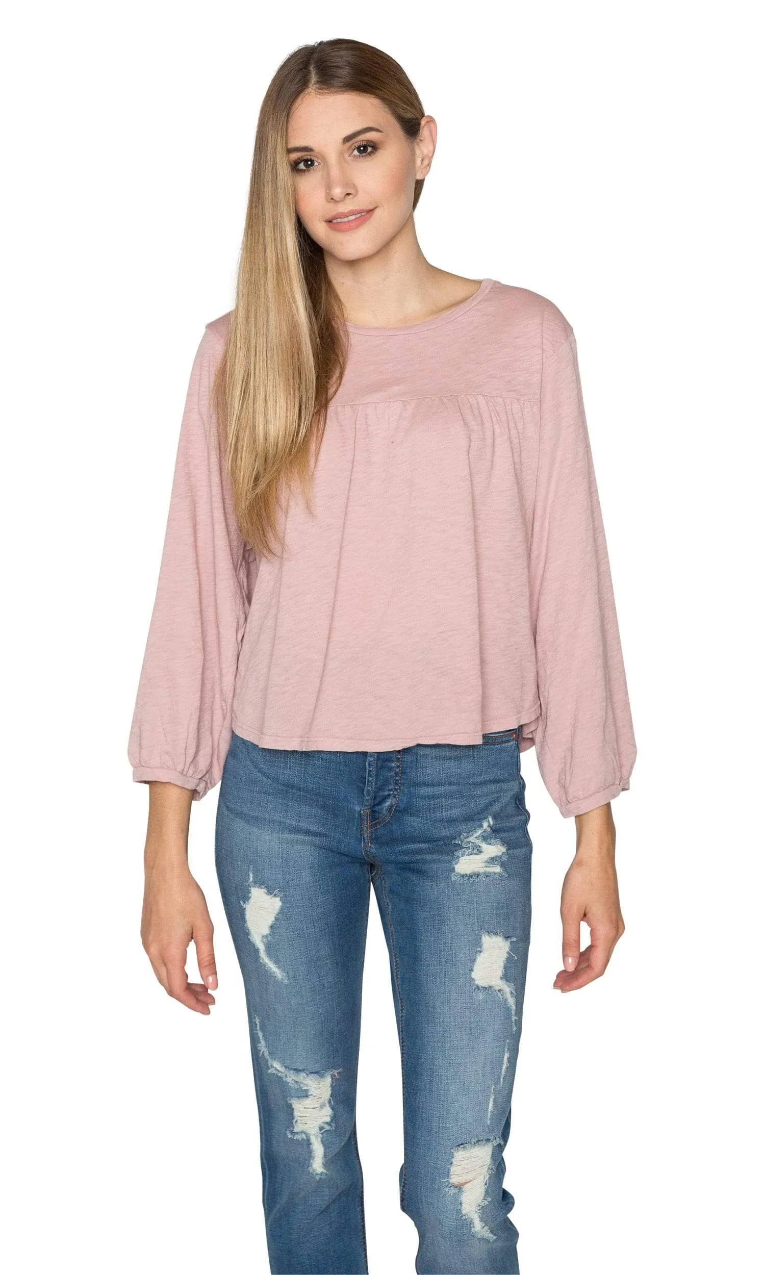 Velvet by Graham & Spencer Winnah Cotton Slub Peasant Top