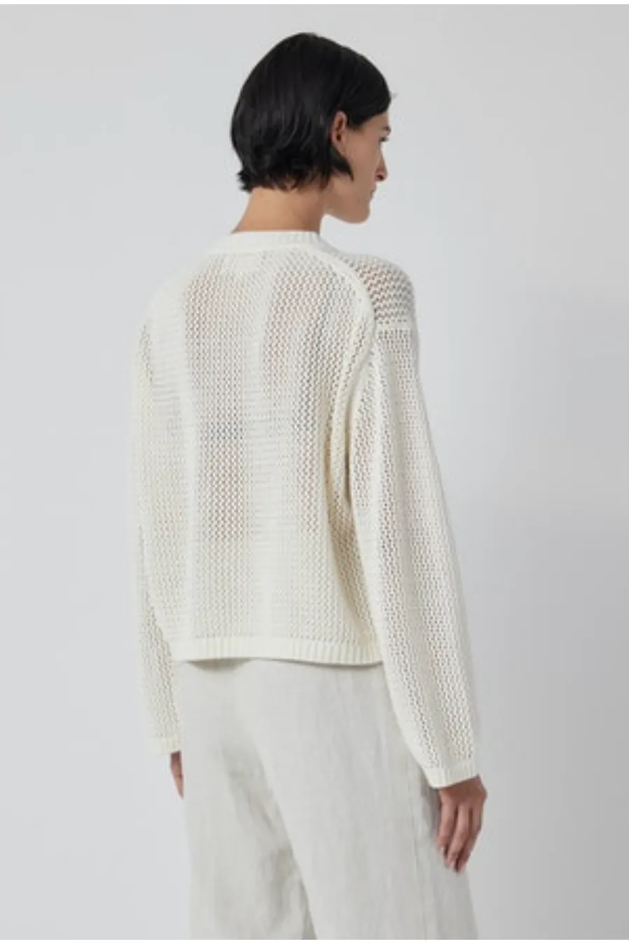 Velvet by Jenny Graham Kanan 06 Mesh Sweater | Milk | Clearance Final Sale