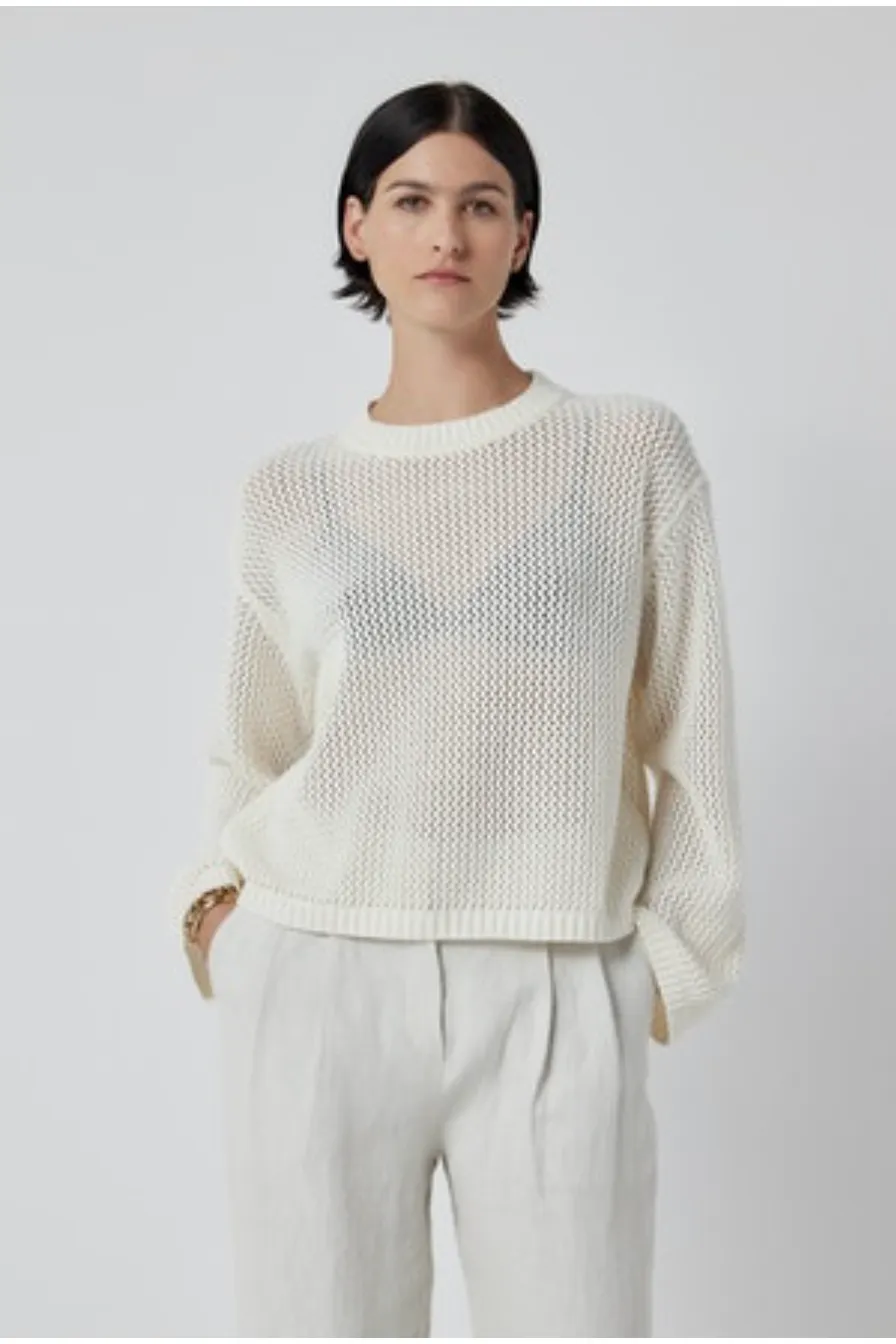 Velvet by Jenny Graham Kanan 06 Mesh Sweater | Milk | Clearance Final Sale