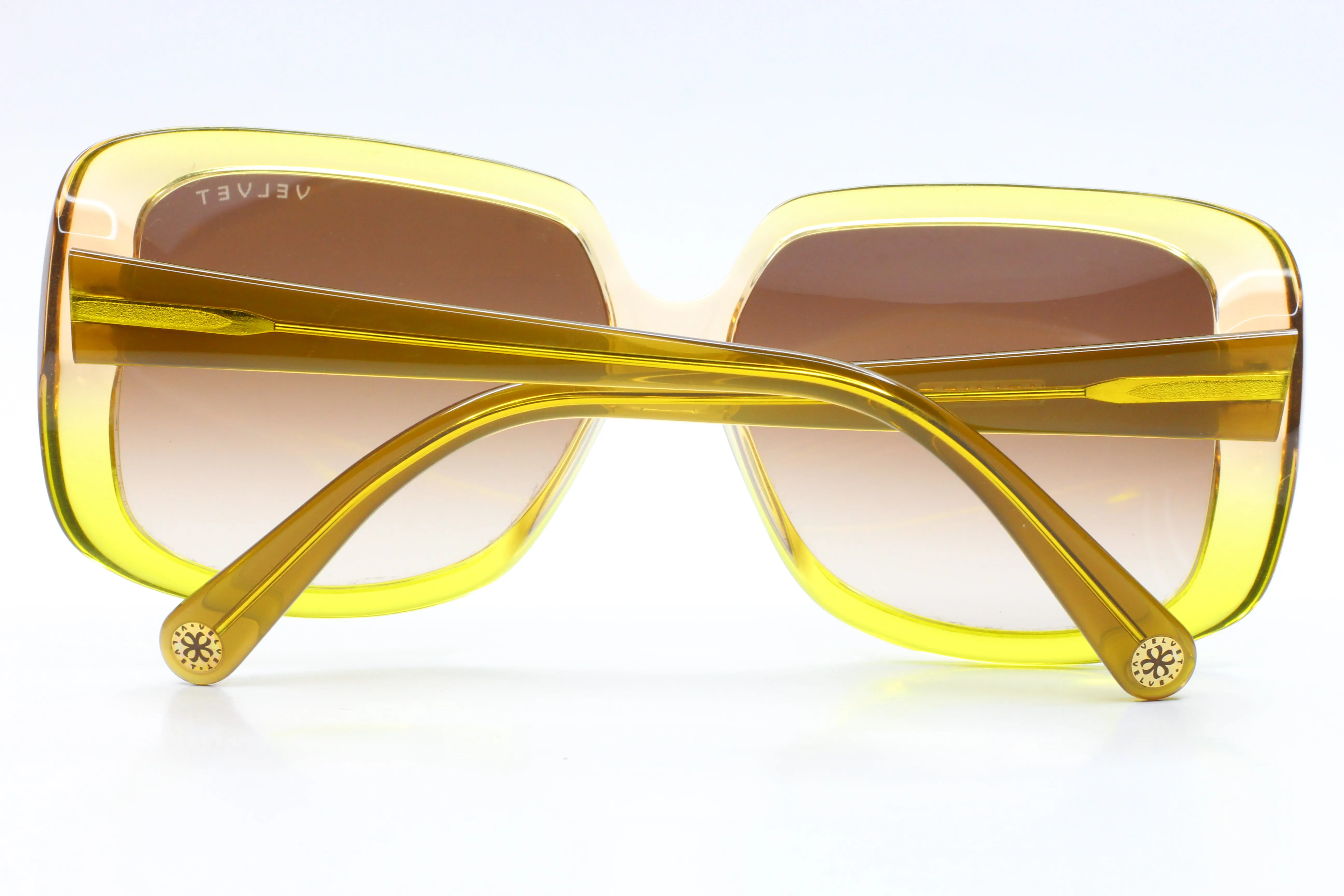 Velvet Eyewear YC JONI Transparent Yellow Green Designer Italy Sunglasses