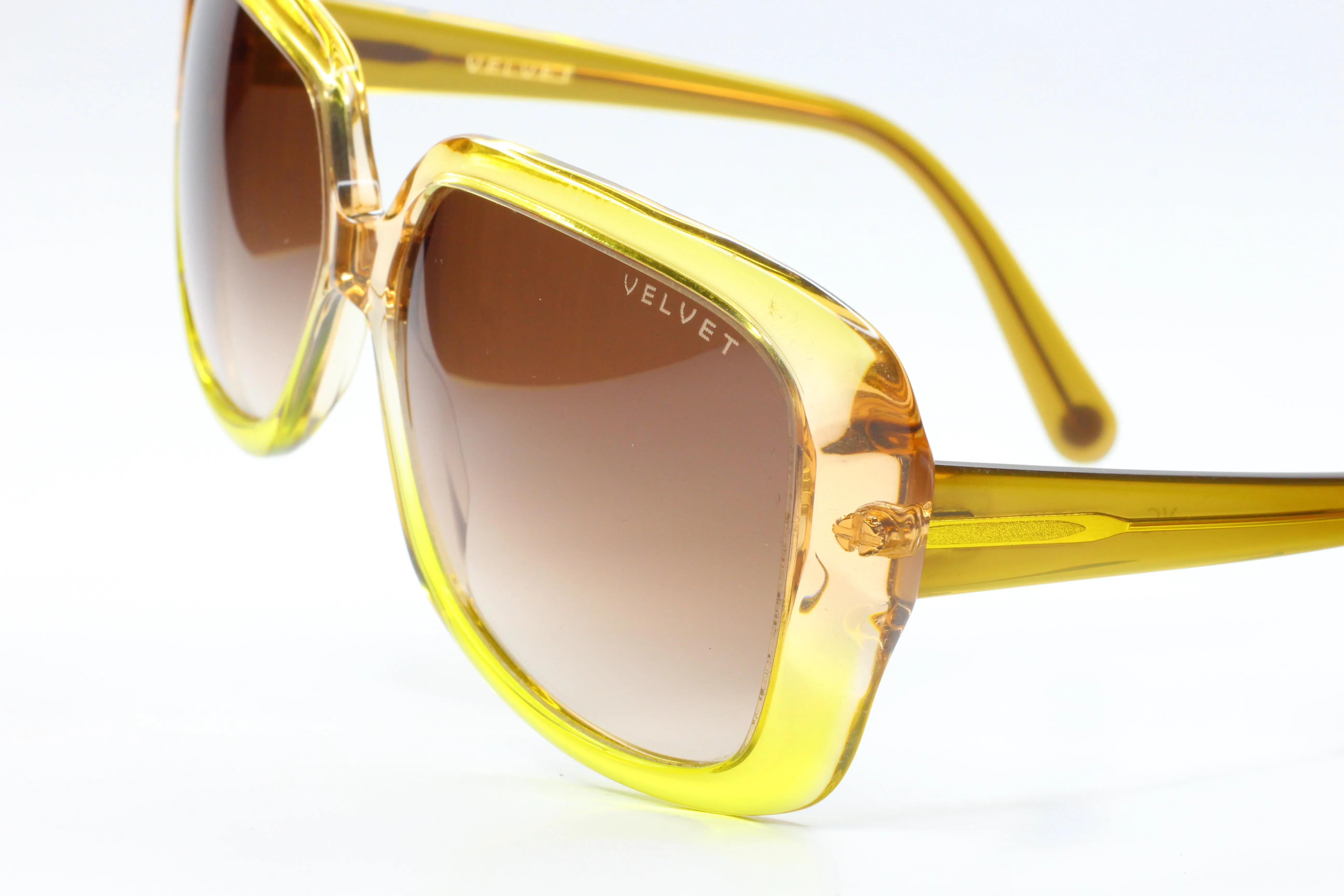 Velvet Eyewear YC JONI Transparent Yellow Green Designer Italy Sunglasses