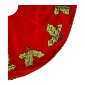 Velvet Jeweled Holly Tree Skirt