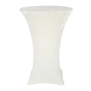 Velvet Spandex Cocktail Table Cover 32" Round - Ivory