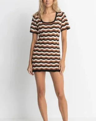 Venice Knit Mini Dress in Black