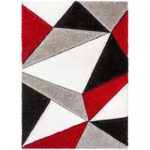 VENICE RED MODERN 3D TEXTURED RUG