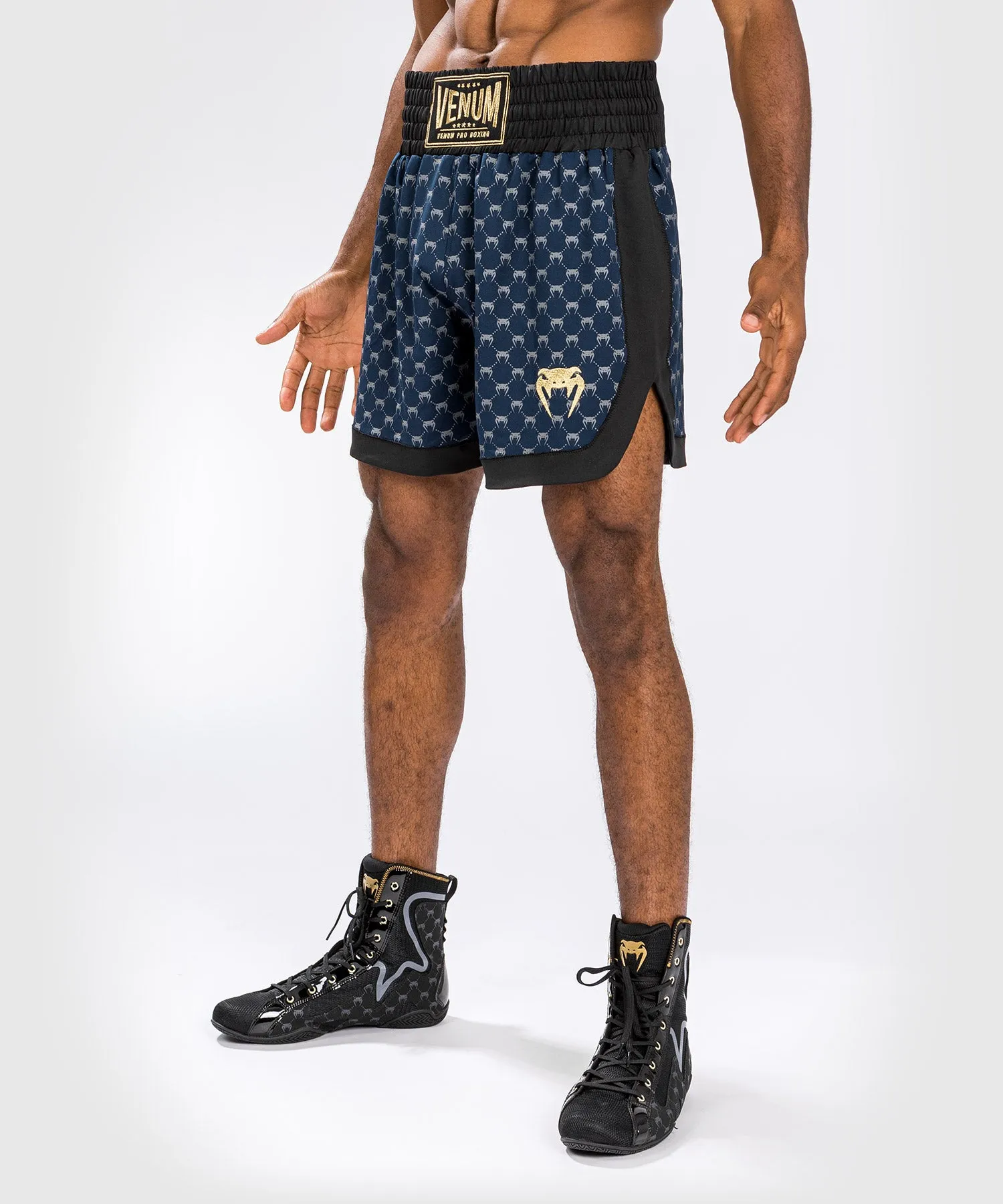 Venum Monogram Boxing Short - Black/Navy Blue